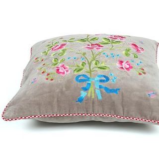 embroidered roses cushion by pi p studio by fifty one percent