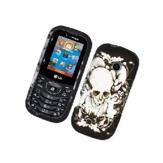 LG Cosmos 2 UN251 Black White Skull Angel Cover Case Cell Phones & Accessories