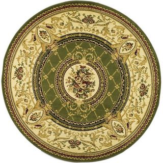 Lyndhurst Collection Traditional Sage/ Ivory Rug (8 Round)