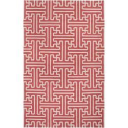 Smithsonian Hand woven Coral Galapagos Wool Rug (8 X 11)