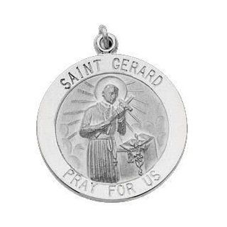 St. Gerard Round Medal Sterling Silver 22.0mm with 18 inch necklace Jewelry