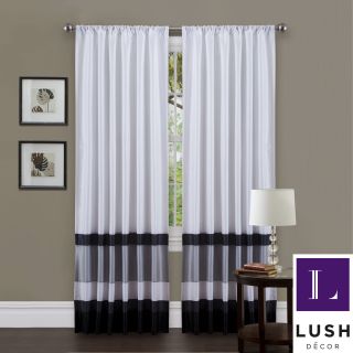 Lush Decor White/ Black 84 inch Iman Curtain Panel