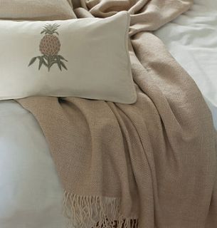 pineapple stone embroidered linen cushion by sibona