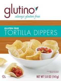 Glutino Gluten Free Tortilla Dippers, Original, 5 Ounce (Pack of 6)  Tortilla Chips  Grocery & Gourmet Food