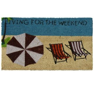 Rubber cal Living For The Weekend Beach Door Mat (18 X 30)