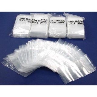 Beadaholique 500 Count Resealable Zipper Poly Bags, 2 by 3 Inch, 50mm by 100mm, Clear  