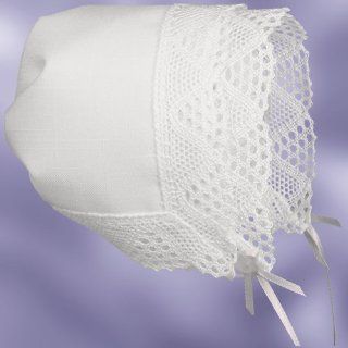Keepsake Bonnet White Linen Special Day Cluny Lace  Baby Keepsake Products  Baby