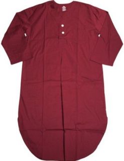 Stafford   Mens Long Sleeve Broadcloth Nightshirt, Burgundy 33299 S/M at  Mens Clothing store Pajama Tops