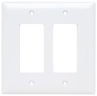 Pass & Seymour TPJ262WCC10 Trade Master Jumbo Wall Plate with Two Decorator Openings, Two Gang, White   Outlet Plates  