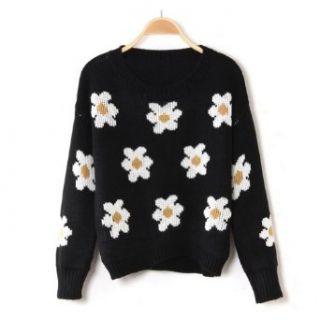 Women's Daisy Sunflower Pullover Jumper Kintwear Sweater Coat Free Necklace