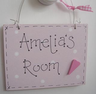 personalised room plaque by little bird designs