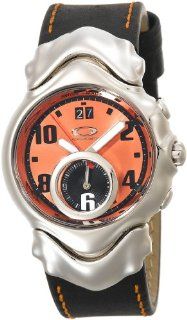 Oakley Men's 10 262 Judge II Leather Strap Edition Copper Orange Dial Watch Watches