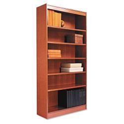 Alera Square Six shelf Corner Bookcase With Finished Back