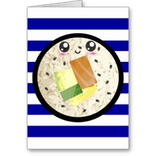 Cute Kawaii Sushi Roll Greeting Cards