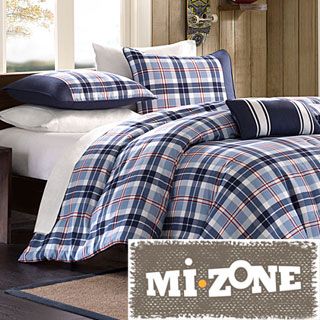 Mizone Alton Plaid Blue 4 piece Comforter Set