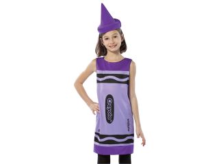 Kids Crayola Crayon Wisteria Purple Dress Girls Halloween Costume Medium