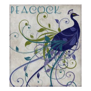 Art Nouveau Peacock Print