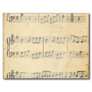 Vintage Music Sheet Postcards