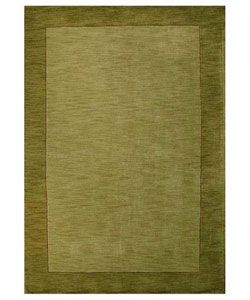Hand tufted Olive Green Border Wool Rug (5 X 8)