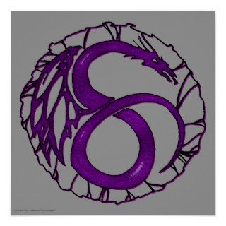 Purple Dragon Window Poster