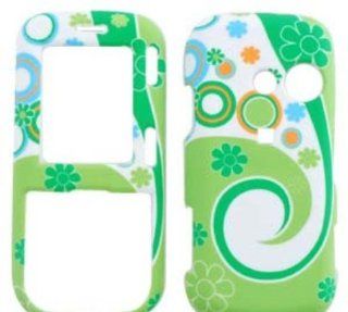 LG Rumor 2 LX265 Flowers and Circles on Light Green Hard Case,Cover,Faceplate,SnapOn,Protector Cell Phones & Accessories