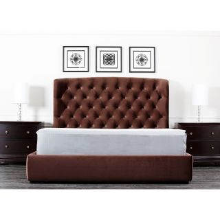 Abbyson Living Presidio Chocolate Tufted Upholstered Eastern King size Bed