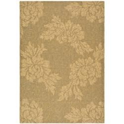 Indoor/outdoor Gold/natural Floral Rug (4 X 57)