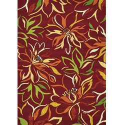 Hand hooked Coventry Crimson Floral Indoor/ Outdoor Rug (5 X 76)