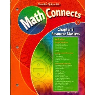 Math Connects Chapter 8 Resource Masters Grade 3 Macmillan McGraw Hill 9780021072460 Books