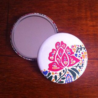 blossoming flower pocket mirror by cerys turner