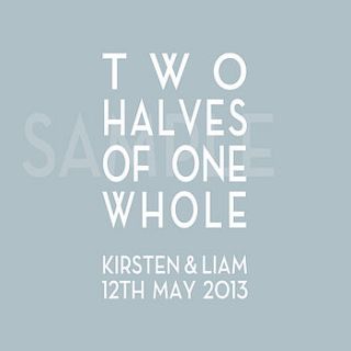 wedding print 'two halves of one whole' by hopsack & olive