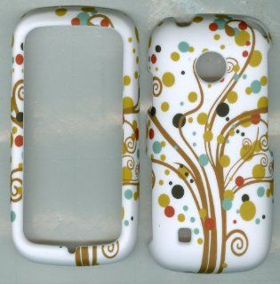 White Dot Tree Faceplate Hard Case Protector for Tracfone Straight Talk Lg 505c Lg505c Cell Phones & Accessories