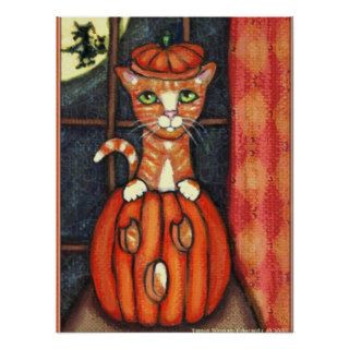 Halloween Cat Art Poster