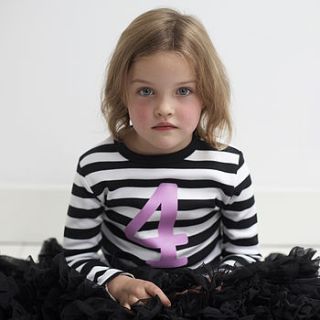 age and number kids t shirt by bob & blossom ltd