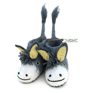 children's darci donkey felt slippers by sew heart felt