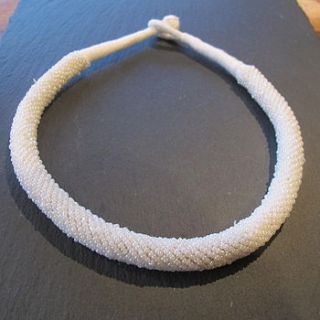 white beaded necklace by molly & pearl