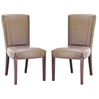 Safavieh Bowery Brown Clay Leather Side Chairs (set Of 2)