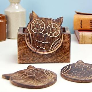 wooden owl coasters by lisa angel homeware and gifts