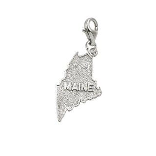 Rembrandt Charms Maine Charm with Lobster Clasp, 14k White Gold Jewelry