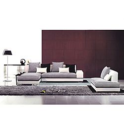 Furniture Of America Theo Grey/ White 4 piece Sectional With Chaise Set