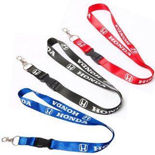 Honda Logo Lanyard Keychain Special Package Sale   3 Color Lanyard Keychains (Black, Blue, Red) Automotive