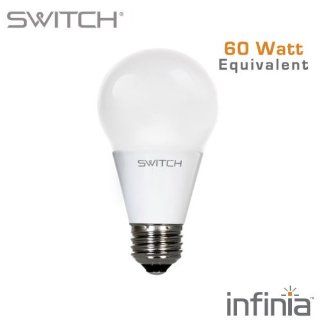 SWITCH Lighting A260FUS27B1 R infinia A19 10 Watt (60 Watt Replacement) 800 Lumens LED Light Bulb, Soft White (2700K), Dimmable   Close To Ceiling Light Fixtures  