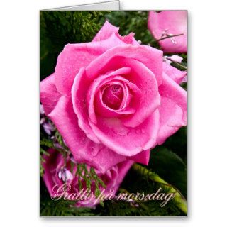 Pink rose mothers day card