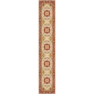 Lyndhurst Collection Ivory/red Indoor Runner (23 X 6)