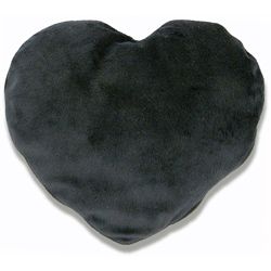 Soothera Black Furry Plush Hot And Cold Therapy Heart Pillow
