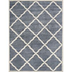 Alliyah Handmade Bluish grey New Zealand Blend Wool Rug (10 X 12)