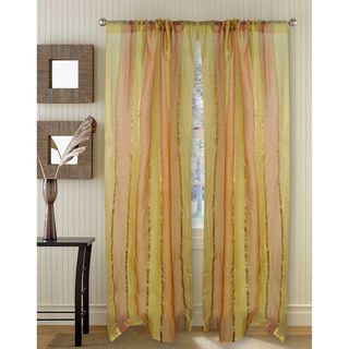 Golden Silk Organza 95 inch Curtain Panel