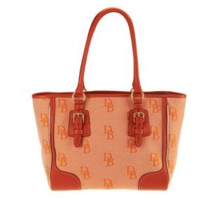Dooney & Bourke Signature Jacquard Small Taylor Shopper with Gold —