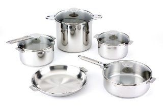 Cristel Casteline Stainless Steel 13 Piece Cookware Set, Removable Handle Kitchen & Dining