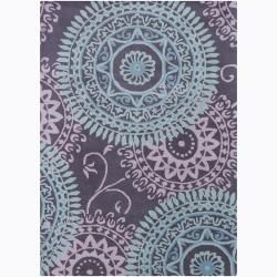 Bajrang Hand tufted Abstract Wool Rug (5x7)